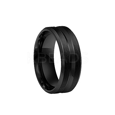 Grooved 201 Stainless Steel Finger Rings for Men WG2ADDA-11-1