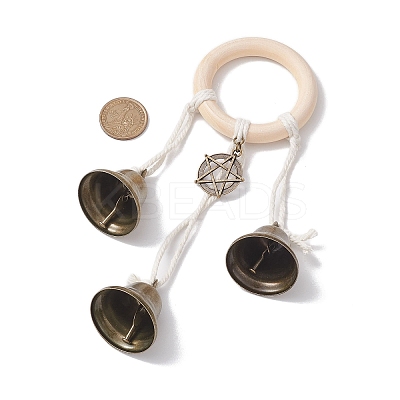 Alloy & Iron Star Protective Witch Bells for Doorknob HJEW-JM01895-1