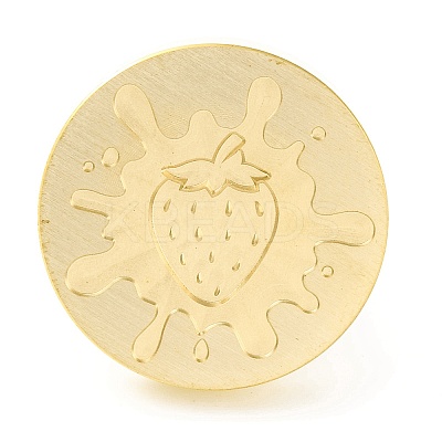 Golden Tone Round Wax Seal Brass Stamp Heads AJEW-Z034-01G-14-1