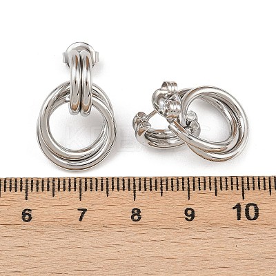 304 Stainless Steel Twist Ring Stud Earrings EJEW-P324-05P-1