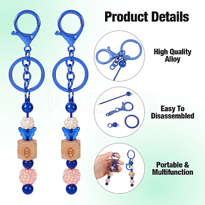 5Pcs Alloy and Brass Bar Beadable Keychain for Jewelry Making DIY Crafts DIY-SW0001-15A-1