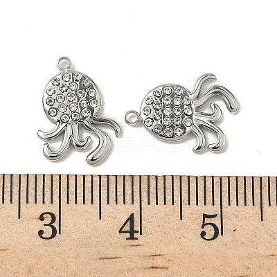 304 Stainless Steel Rhinestone Pendants STAS-V015-06P-1