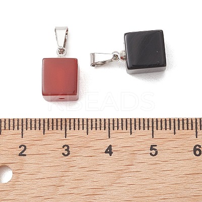 2Pcs 2 Colors Natural Agate(Dyed & Heated) Pendants PALLOY-JF05425-01-1