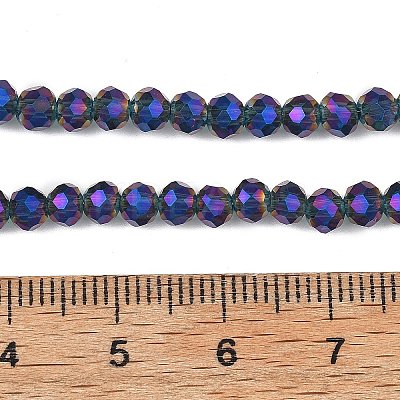 Electroplate Transparent Glass Beads Strands EGLA-A034-T4mm-G10-1