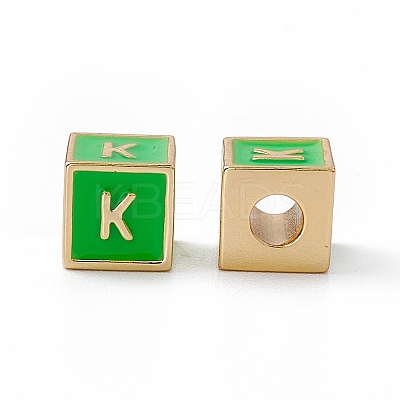 Rack Plating Brass Enamel Beads KK-B060-04G-02-1
