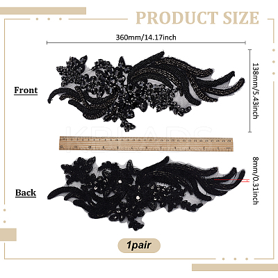 Glass Rhinestone Cloth Patches DIY-WH0888-887-1
