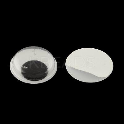 Black & White Plastic Wiggle Googly Eyes Buttons DIY Scrapbooking Crafts Toy Accessories with Label Paster on Back KY-S002B-14mm-1