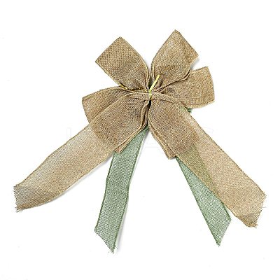 Christmas Linen Big Bowknot Pendant Decorations AJEW-M041-03B-1