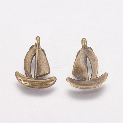 Tibetan Style Alloy Sailing Boat Pendants LS-K091L071-1