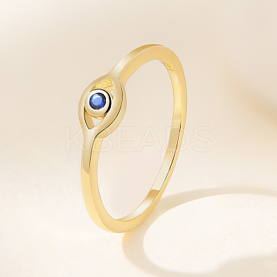 Evil Eye 925 Sterling Silver Micro Pave Cubic Zirconia Finger Rings for Women FS-WG42376-08-1