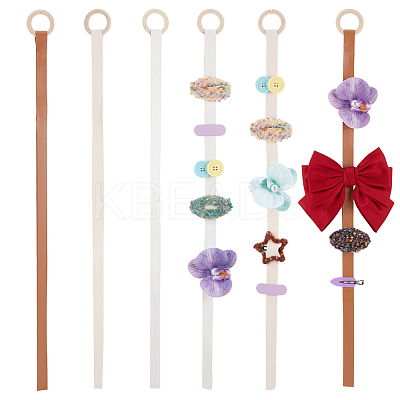 6Pcs 3 Colors PU Leather Bow Storage Wall Pendant Decoration HJEW-OC00105-1