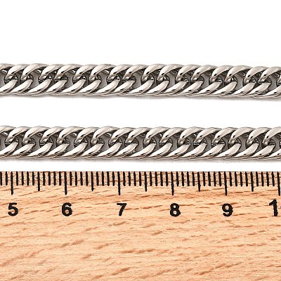 6MM 304 Stainless Steel Cuban Link Chain Necklaces for Men NJEW-B134-08B-P-1