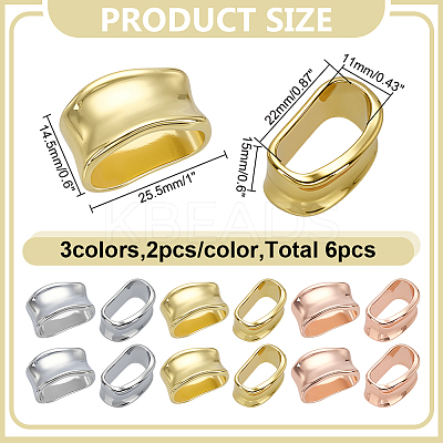 6Pcs 3 Colors Alloy Scarf Buckle Ring AJEW-AR0005-17-1