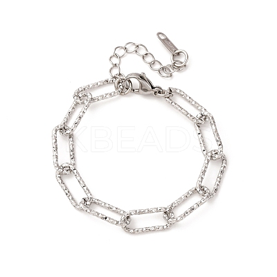 304 Stainless Steel Paperclip Chain Bracelets for Women Men BJEW-A048-01P-1