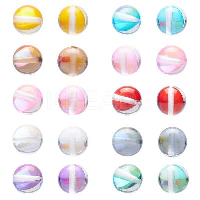 50Pcs 10 Colors Synthetic Moonstone Beads Strands G-YW0001-08-1