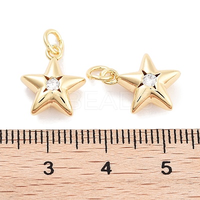 Brass with Cubic Zirconia Pendants KK-P271-38B-01G-1