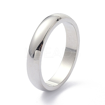 Non-Tarnish 4mm Polished Plain Dome Finger Ring for Girl Women RJEW-C012-06A-P-1
