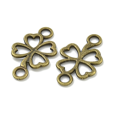 Tibetan Style Alloy Shamrock Connector Charms TIBE-I026-6013AB-1