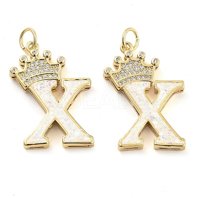 Brass Micro Pave Clear Cubic Zirconia Pendants KK-G498-01X-02-1