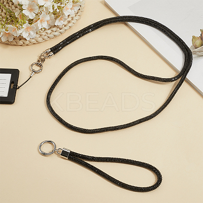 2Pcs 2 Styles Zinc Alloy Resin Universal Cell Phone Strap Crossbody Neck Strap Phone Charms AJEW-CP0008-93B-1