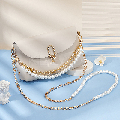 2Pcs 2 Style Resin Imitation Pearl Crossbody Purse Straps FIND-WR0009-54-1