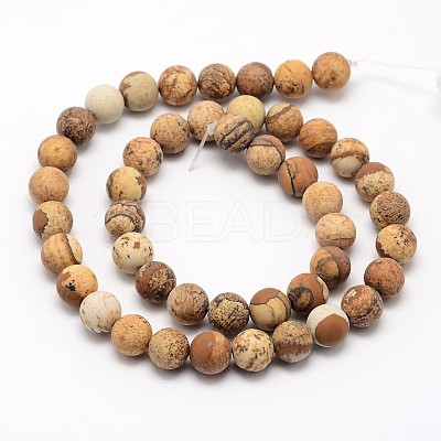 Natural Picture Jasper Beads Strands X-G-D686-4mm-1