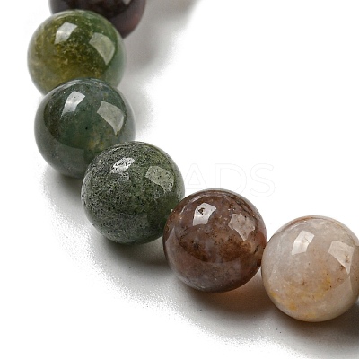 8.5mm Round Natural Indian Agate  Beaded Stretch Bracelets BJEW-C074-01O-1