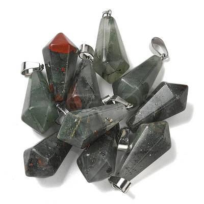 Natural African Bloodstone Pointed Pendants G-B127-15P-05-1