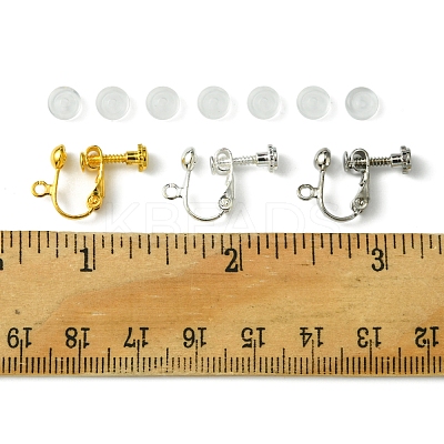 12Pcs 3 Colors Brass Screw On Clip-on Earring Findings KK-FS0001-29-1