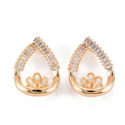 Brass Micro Pave Clear Cubic Zirconia Peg Bails Pendants KK-S356-563-NF-1