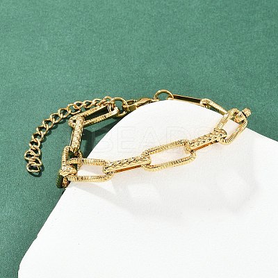 304 Stainless Steel Link Chain Bracelets for Women BJEW-Z143-12G-1