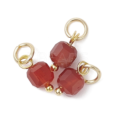 100Pcs 10 Styles Natural Stone Faceted Cube Charms PALLOY-JF04520-02-1