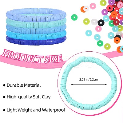 30Pcs 5 Colors Polymer Clay Heishi Surfer Stretch Bracelets Set BJEW-SW00135-1