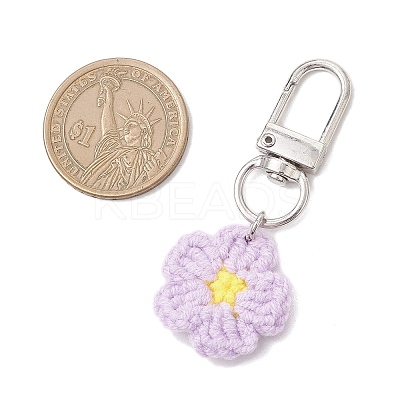8Pcs Flower Handmade Cotton Knitting Pendant Decorations HJEW-JM03698-02-1