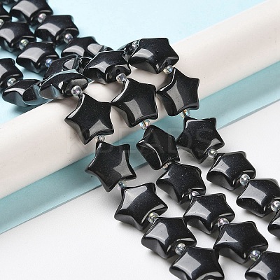 Natural Black Obsidian Beads Strands G-NH0005-022-1