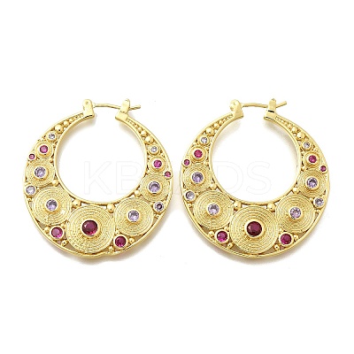 Brass Hoop Earrings EJEW-Z086-07G-1