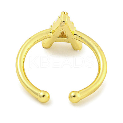 Rack Plating Brass Open Cuff Rings for Women RJEW-F162-01G-A-1