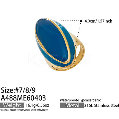 316L Surgical Stainless Steel Enamel Finger Rings WG479F2-01-1