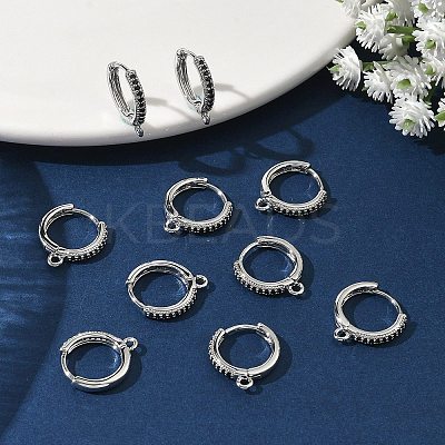 SHEGRACE Brass Micro Pave Clear Cubic Zirconia Hoop Earrings Findings XGR0154P-96P-1