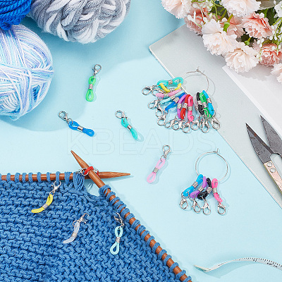 Rubber Knitting Stitch Markers HJEW-AB00574-1