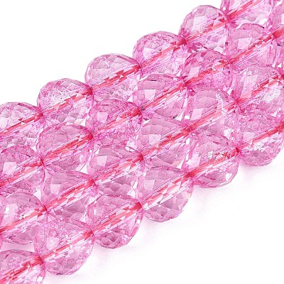 Crackle Transparent Glass Beads Strands GLAA-N068-04A-08-1