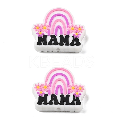 Mother's Day Silicone Focal Beads SIL-B078-07B-1