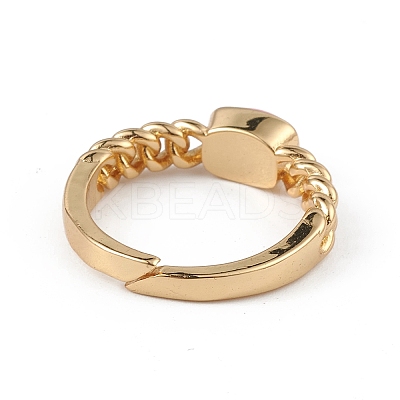 Enamel Rectangle Open Cuff Ring RJEW-L100-028G-1