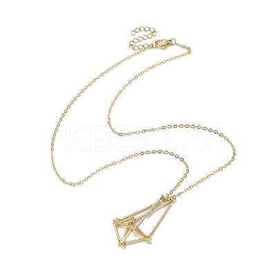2Pcs 2 Style Brass Macrame Pouch Empty Stone Holder for Pendant Necklaces Making NJEW-JN04566-1