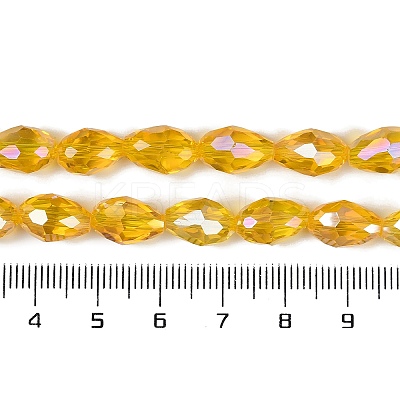 Transparent Electroplate Glass Beads Strands EGLA-N013-T10mm-B04-1