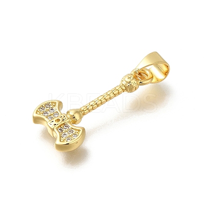 Rack Plating Brass Micro Pave Cubic Zirconia Pendants KK-Z086-66G-06-1