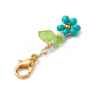 Acrylic Flower Pendant Decorations HJEW-MZ00086-1