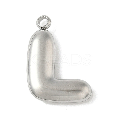 304 Stainless Steel Initial Pendants STAS-S186-12L-P-1