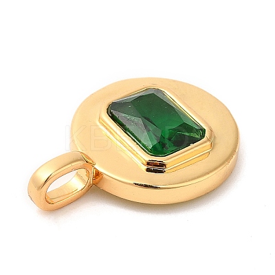 Brass with Cubic Zirconia Pendants KK-K339-01G-01-1