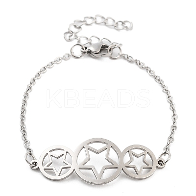 Non-Tarnish Stainless Steel Cable Chain Link Bracelets for Women Men STAS-Z061-01P-08-1